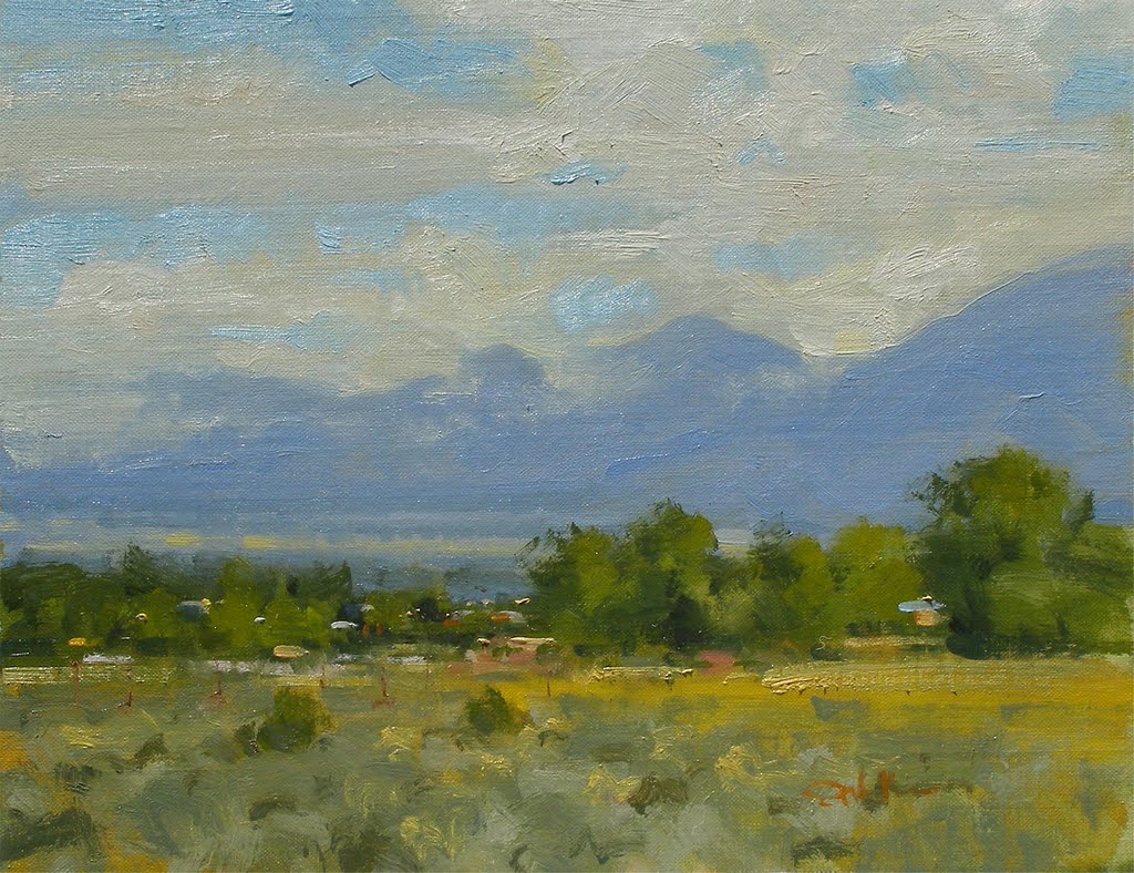 View from Llano, Taos, NM, oil - 11x14", Ранчос-Де-Таос