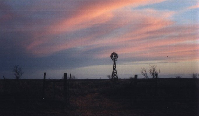 West Texas Windmill at Sunset, USA, Татум