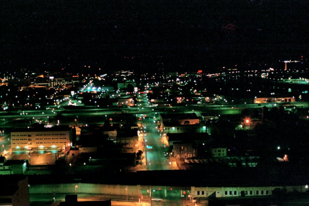 1987, view of downtown Dayton, Ohio from top of 4th street building, Дэйтон