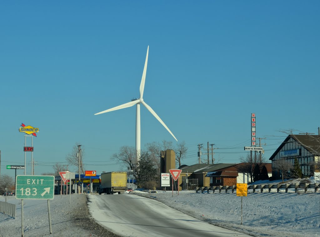 Wind turbine at E222 st & St. Clair Ave, Евклид