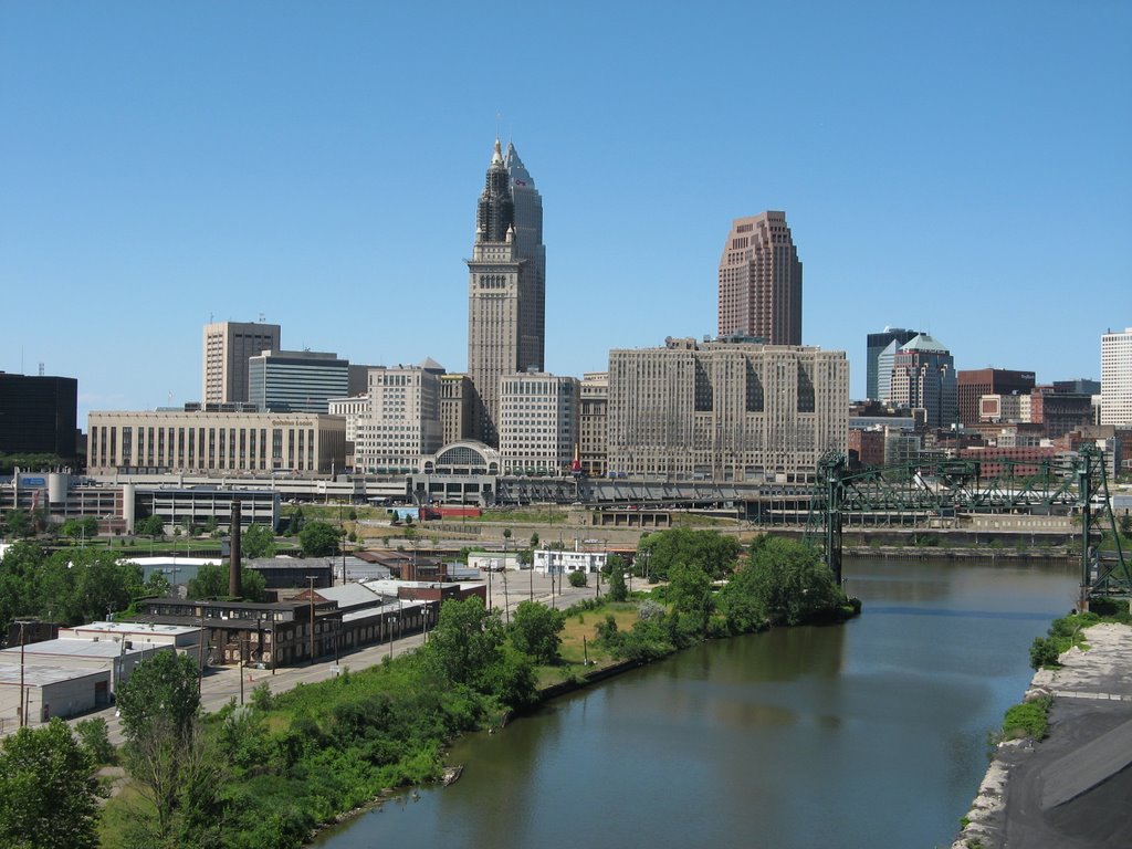 Cuyahoga River, Downtown Cleveland, Кливленд