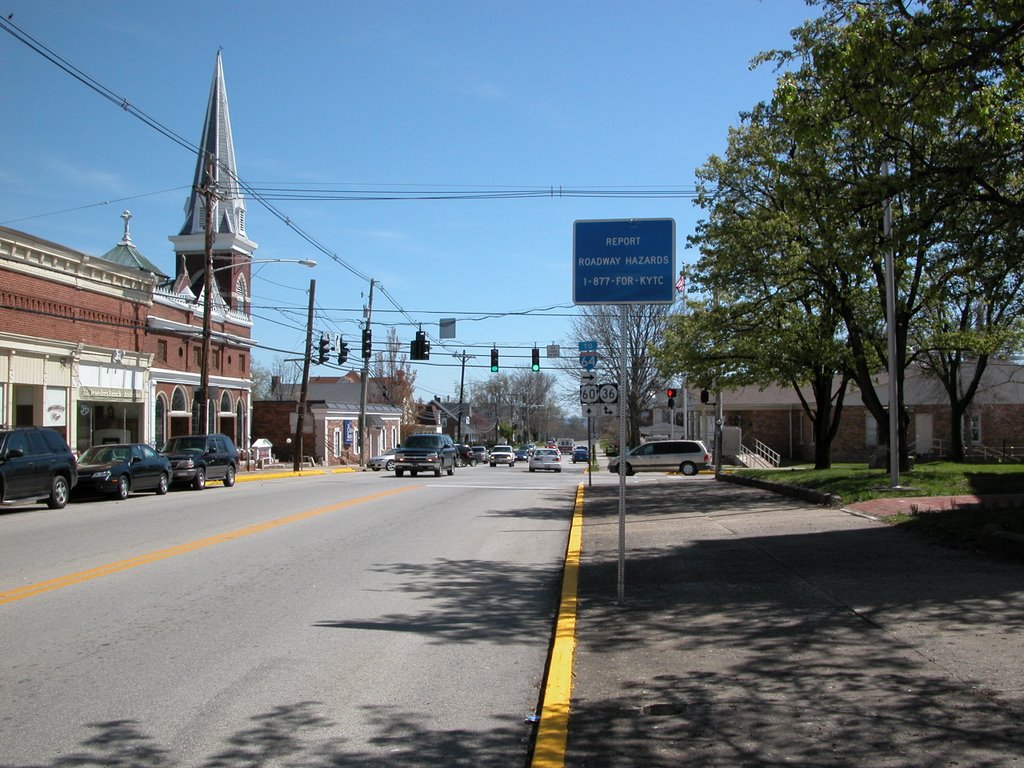 Main Street Looking Eastward, Downtown, Owingsville, Kentucky, Рарден