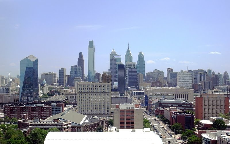 Philadelphia Center City skyline, looking from West Philadelphia, Белмонт