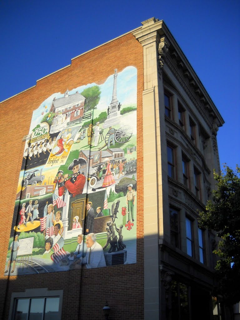 mural, Historic Lincoln Highway, West Market St, York PA, Йорк