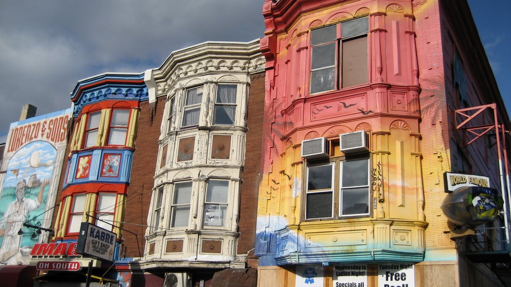 Painted Buildings in South Street, Филадельфия