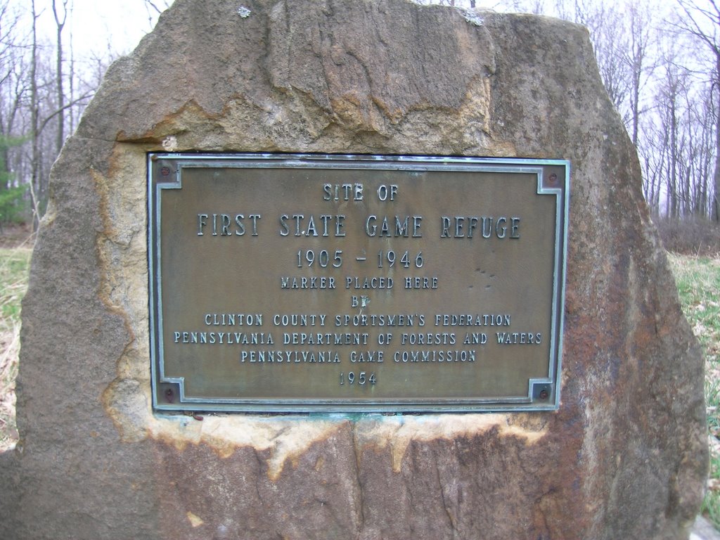 Memorial to First State Game Refuge in Clinton Co., PA, Флемингтон