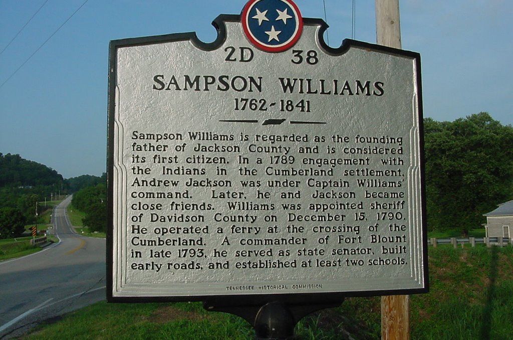Historical Marker for Samson Williams, founding father of Jackson County , Tenn., Бакстер