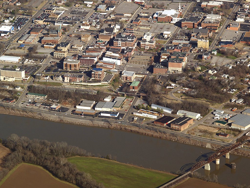 Clarksville, Tennessee - Downtown Aerial View, Кларксвилл