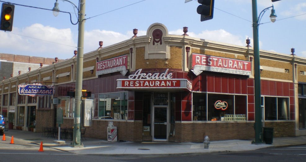 Arcade Restaurant on S Main at Calhoun St., Memphis, Tn., Мемфис