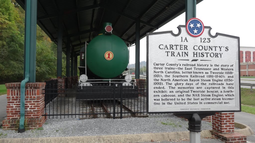 Carter Countys Trains Historical Marker, Elizabethton, TN, Элизабеттон