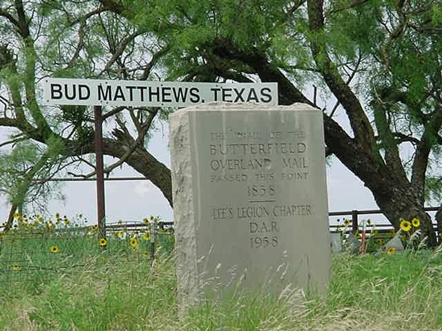Marker on the Butterfield stage route in TX, Аспермонт