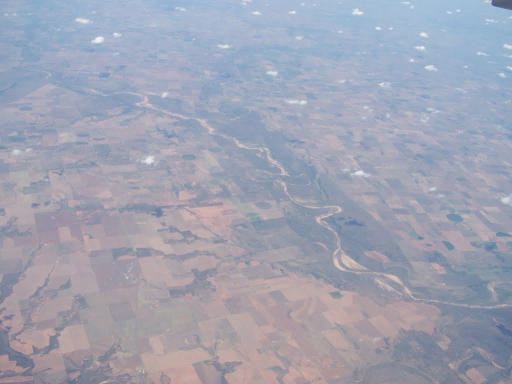 Above Vernon, Texas looking at the Red River., Вернон