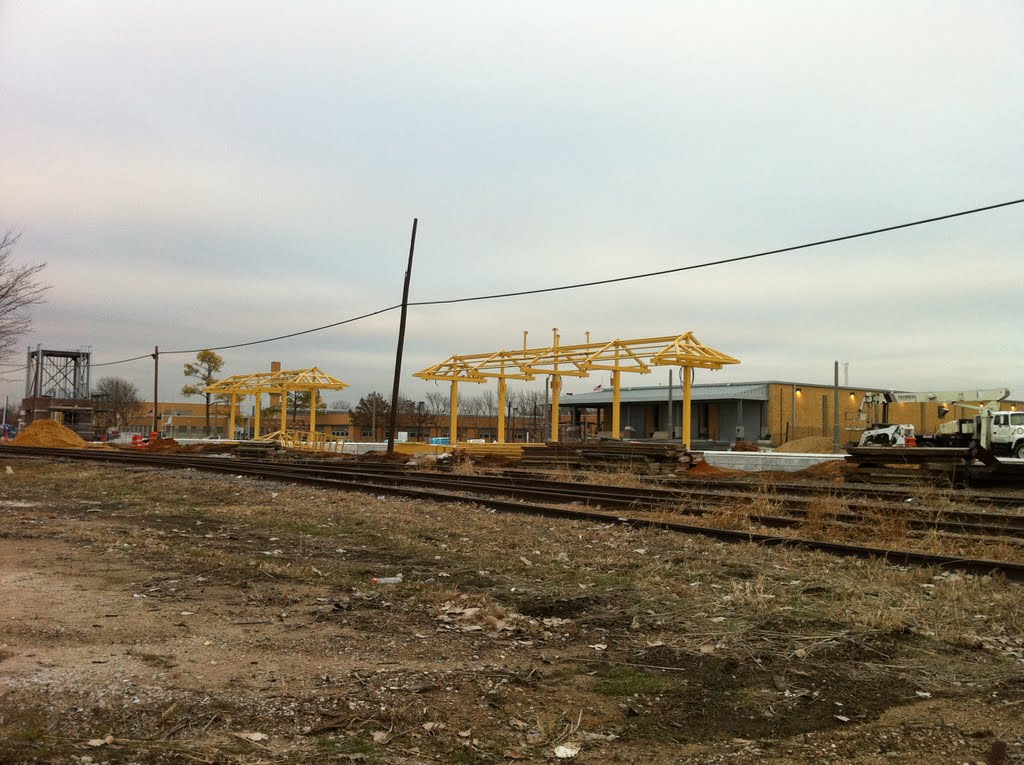 Denton County Transportation Authority (DCTA) "A Train" Construction Site in downtown Denton, TX. January 2011., Дентон