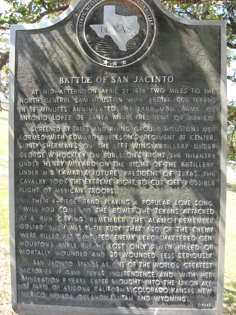 Battle of San Jacinto Roadside Marker, Дир-Парк