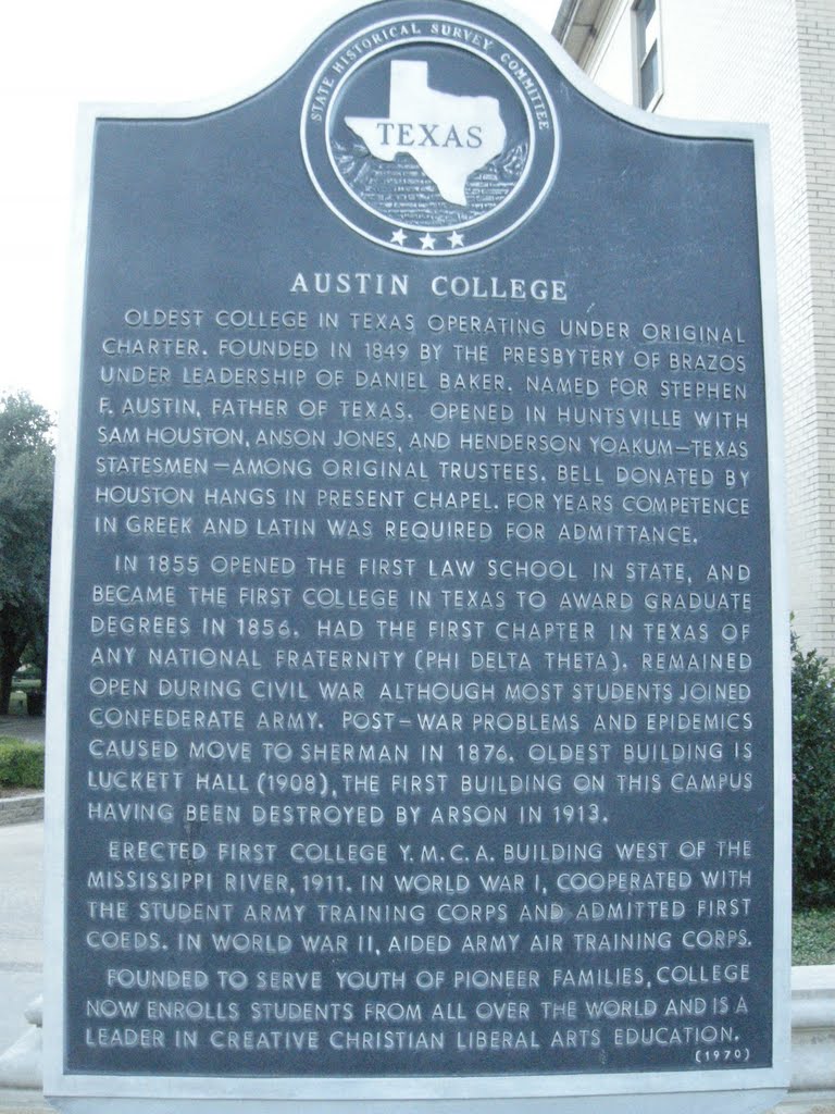 Austin College founded 1849 - Oct 2010, Шерман