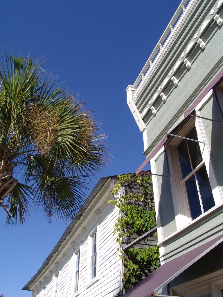 Victorian era frame buildings, historic Apalachicola Florida (11-26-2011), Апалачикола