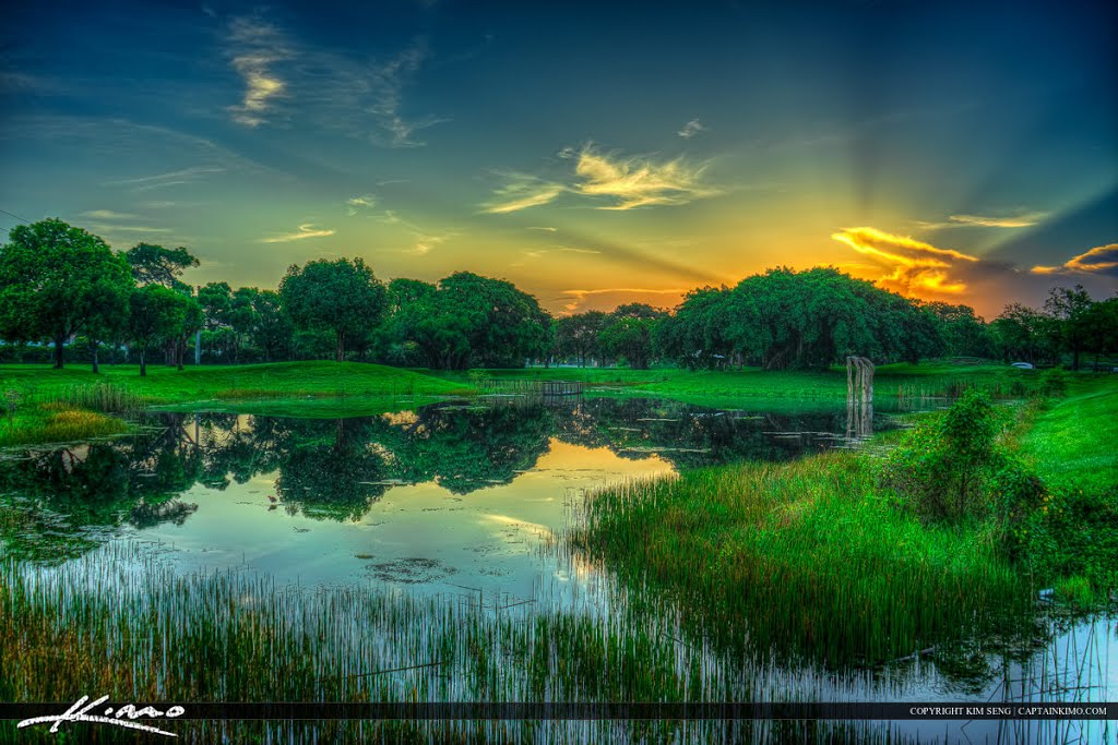 Dreher Park Sunrise at Lake West Palm Beach Florida, Глен-Ридж