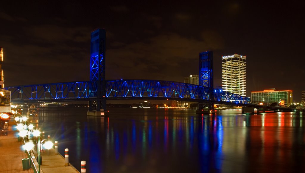 Main Street Bridge Jacksonville at Night, Джексонвилл