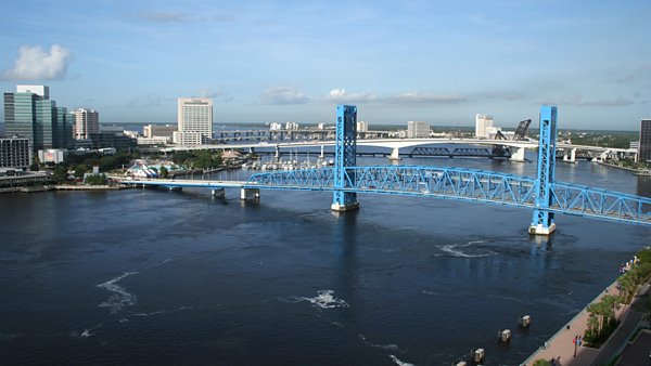 Jacksonville Florida Bridge in Morning, Джексонвилл
