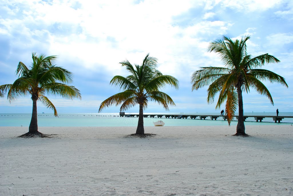 Palmen, weißer Sand und türkisfarbenes Wasser, Key West Florida, Ки-Уэст