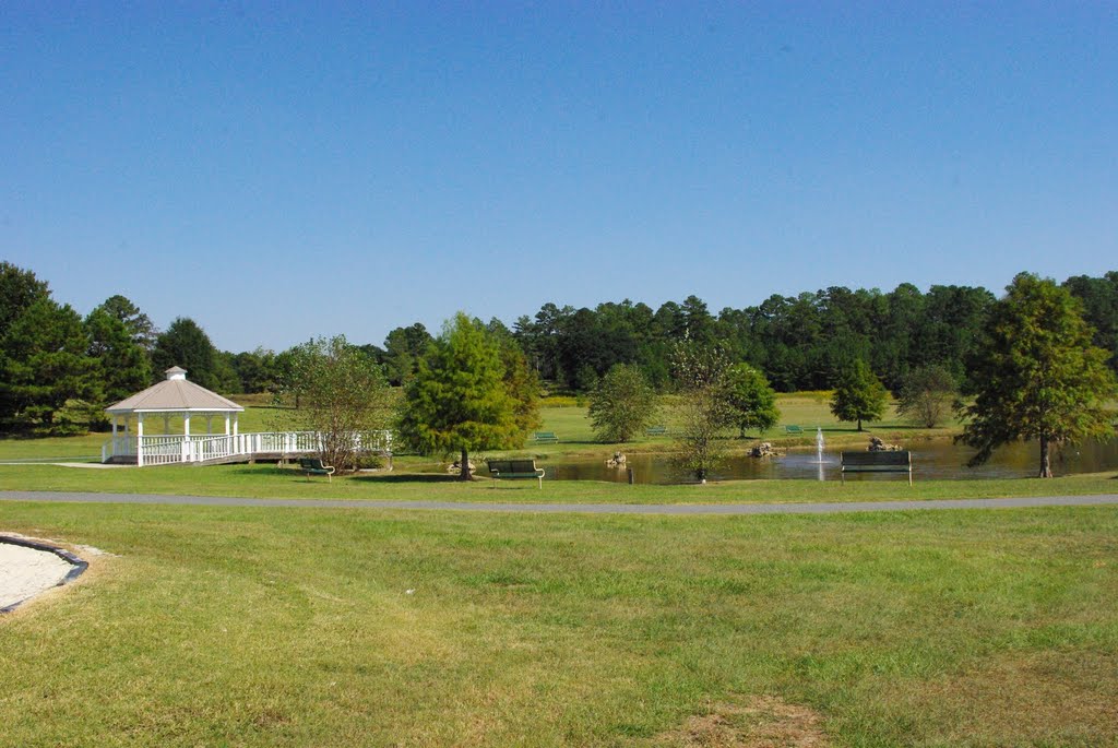 Gazebo and pond at Citizens Lodge Park, Марианна