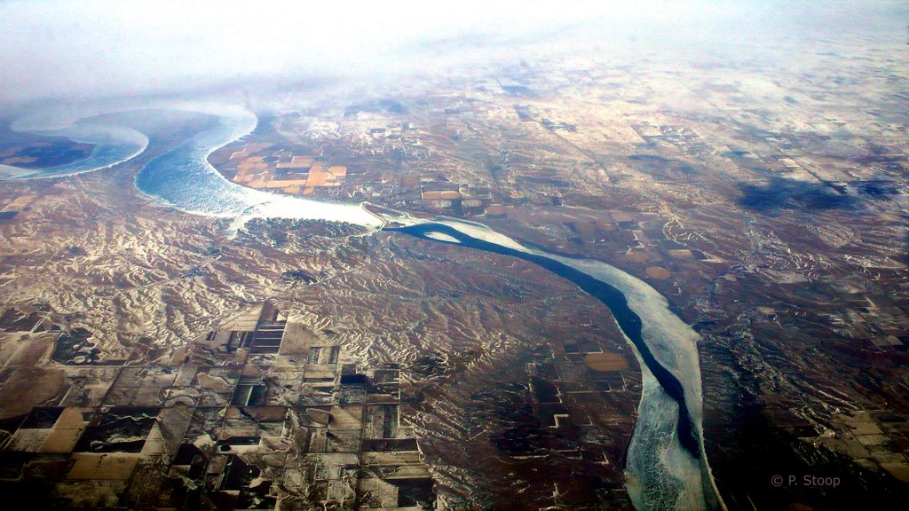 Aerial view on Missouri valley above Fort Thompson (SD), Рапид-Сити
