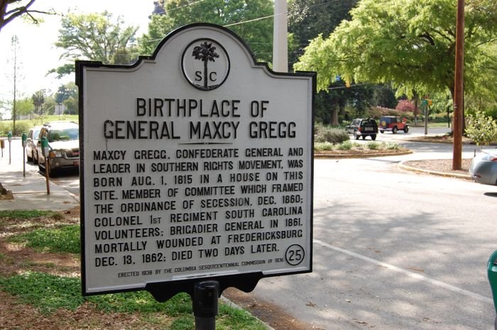 SCHM Birthplace of General Maxcy Gregg, Колумбиа