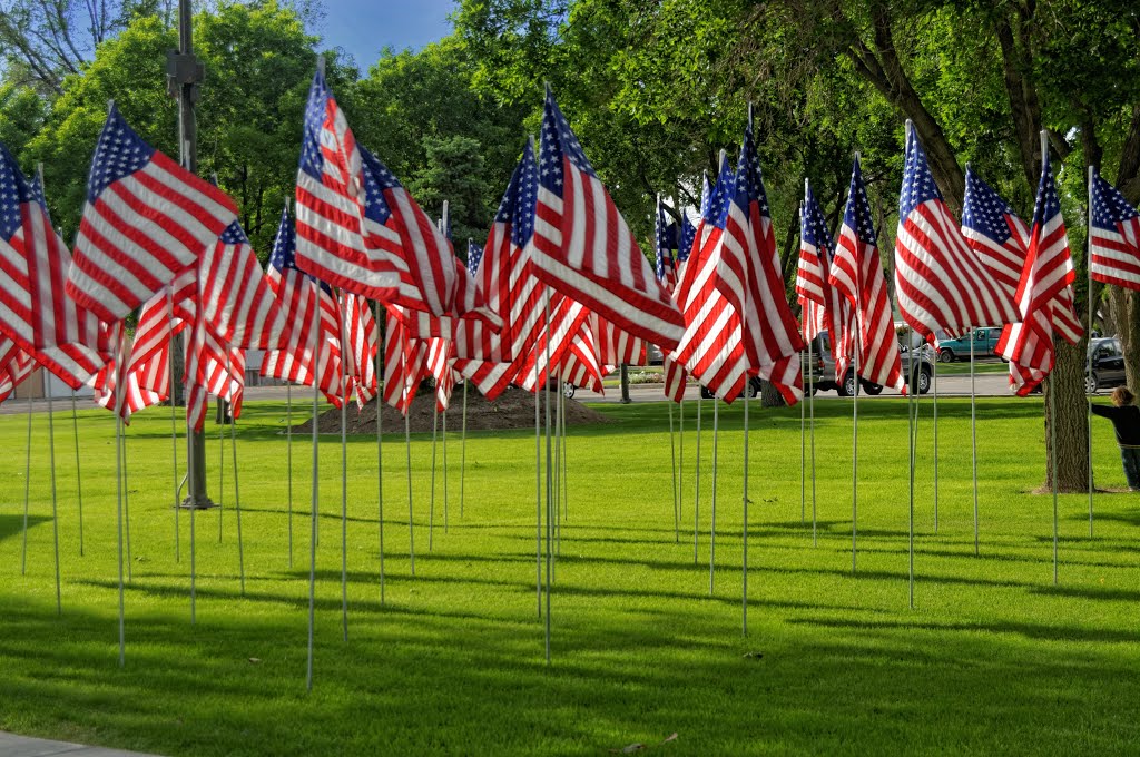American flags, Delta, Utah, Делта