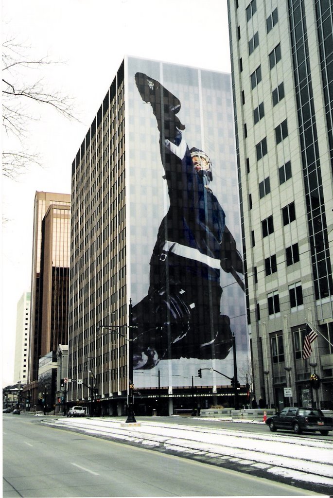 2002 Olympics building wraps, goalie., Солт-Лейк-Сити
