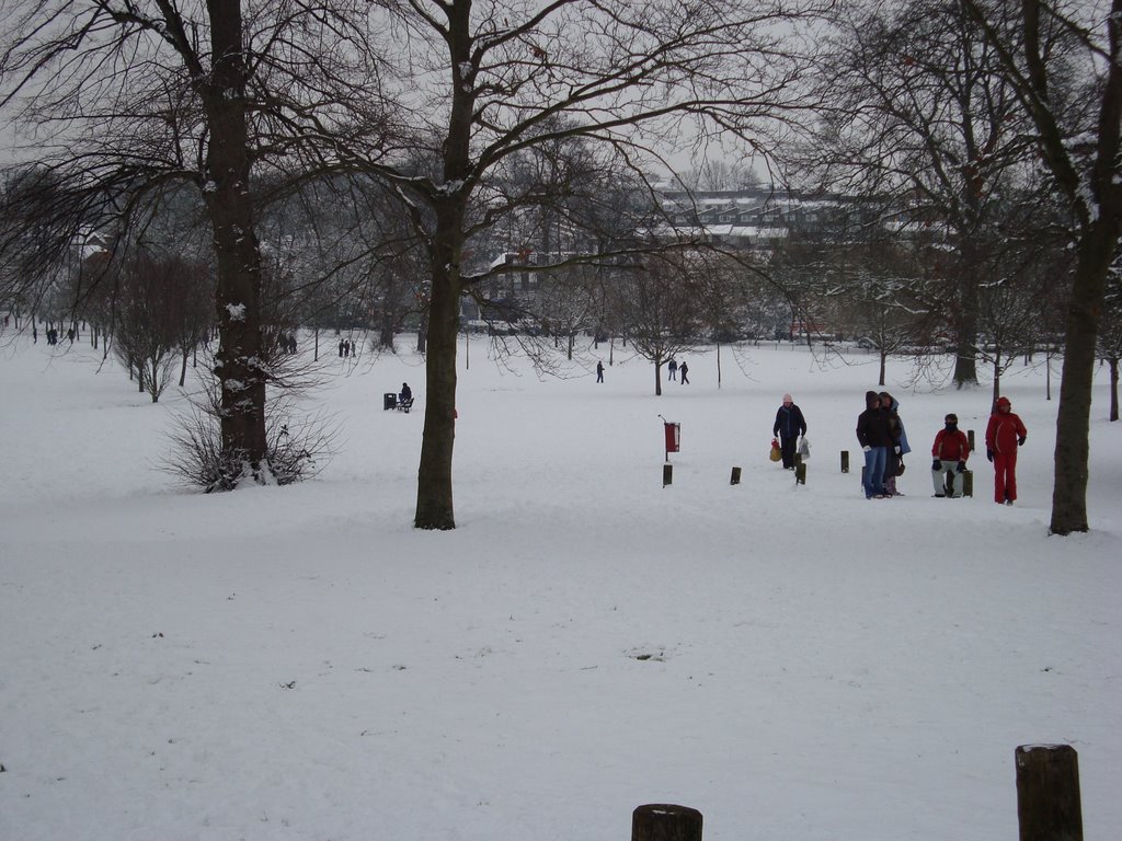 Snow at last. Manor Park Aldershot., Алдершот