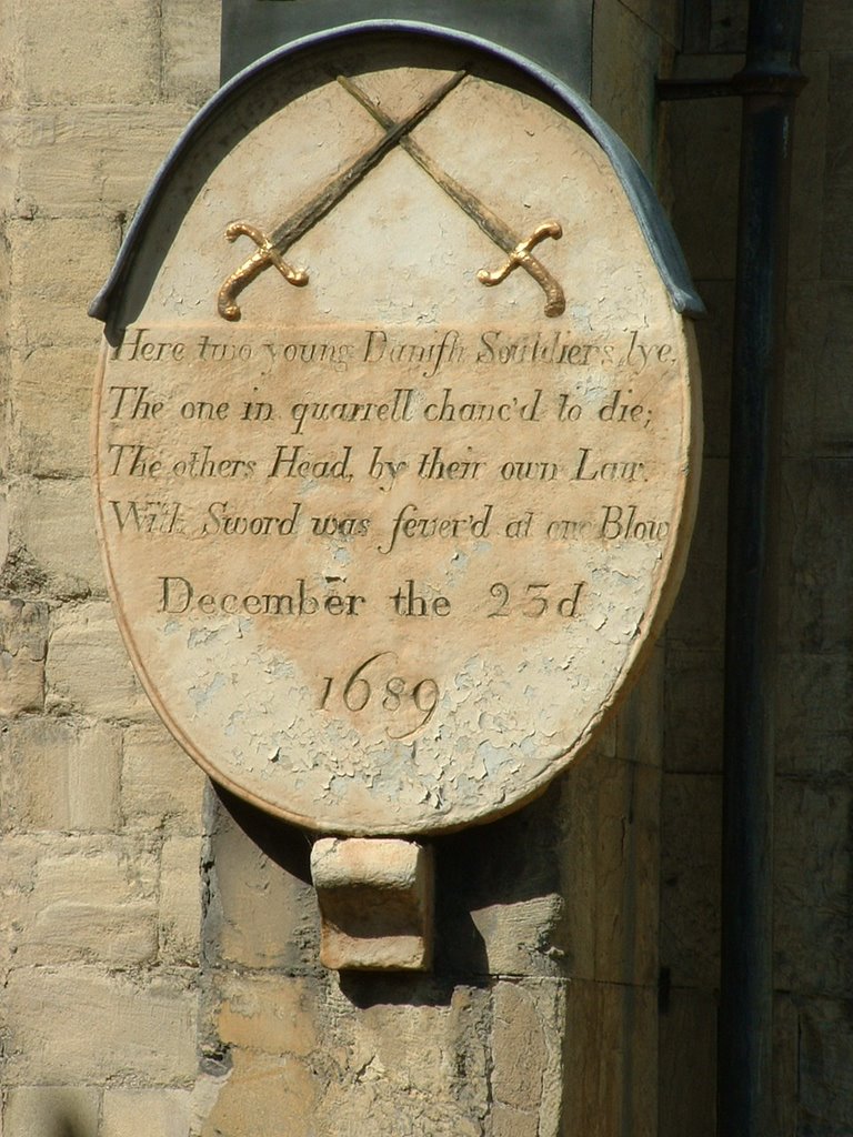 Plaque to two Danish Soldiers St Marys, Beverley, Беверли