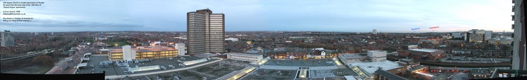 Bootle panoramic from 16th floor of Strand House, Бутл