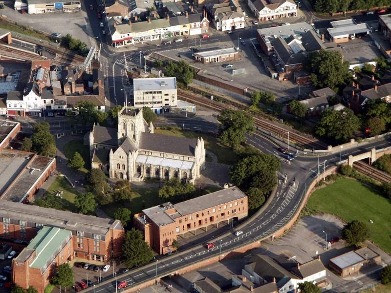 Aerial Grimsby St. James Church, Гримсби