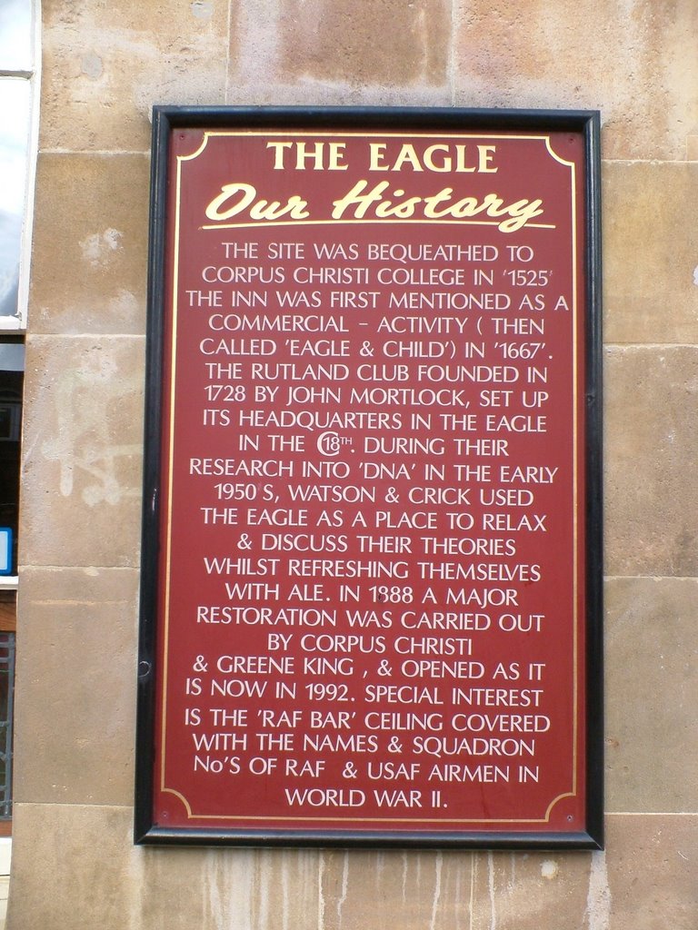 The Eagle Pub (DNA), Кембридж