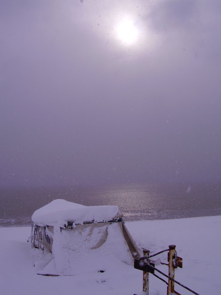 Snow,Pakefield Beach, Лаустофт