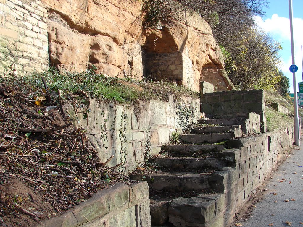 Steps Up To One Of The Many Rock Houses In Mansfield, Мансфилд