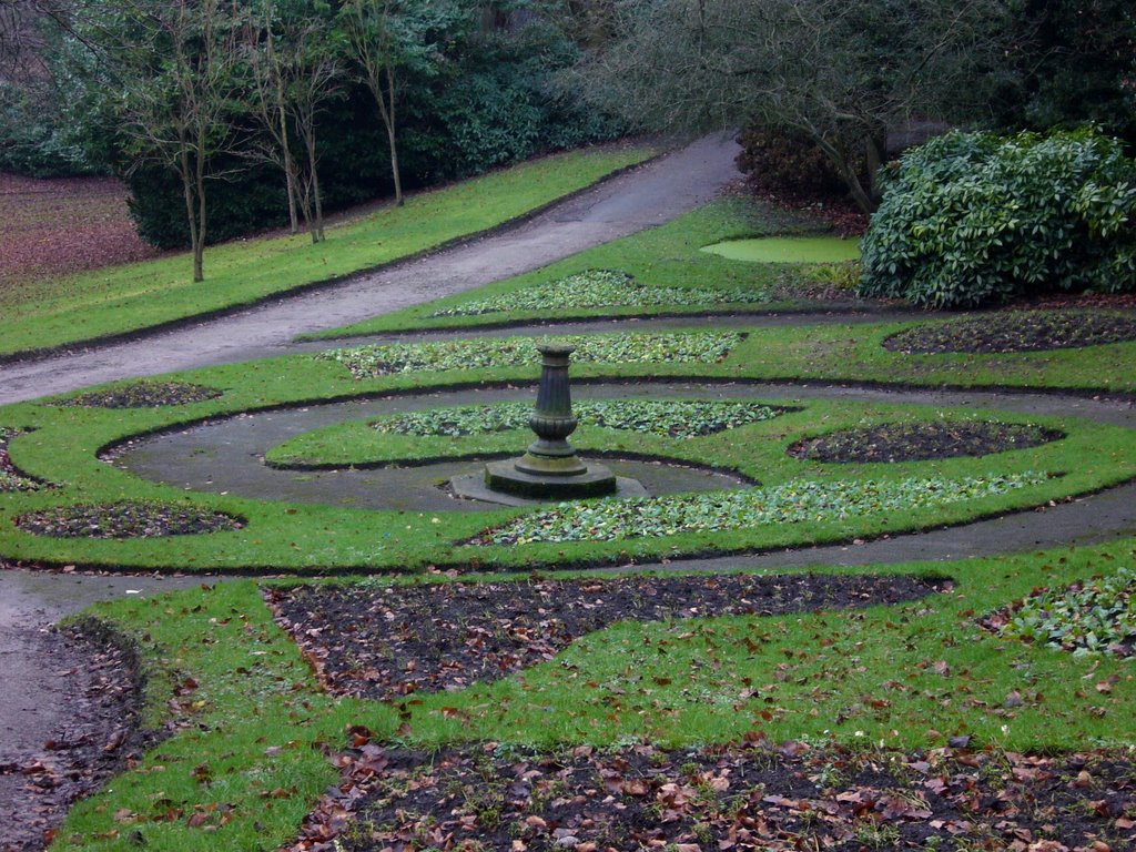 Flowerbeds and maze, Avenham Park, Престон