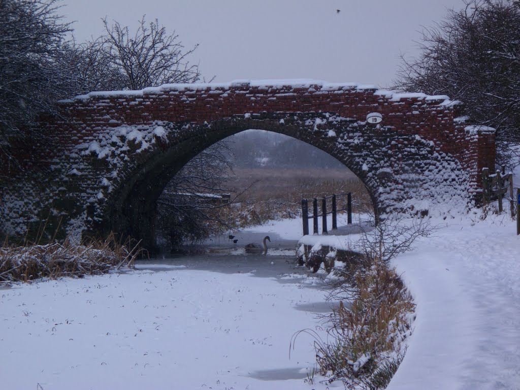 Bury Bolton Canal Winter 2010 Bridge t former Hams Farm Radcliffe, Радклифф