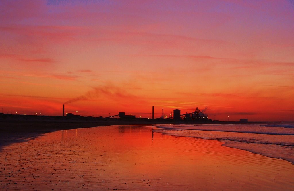 Sunset over Steel, Redcar Beach, Редкар