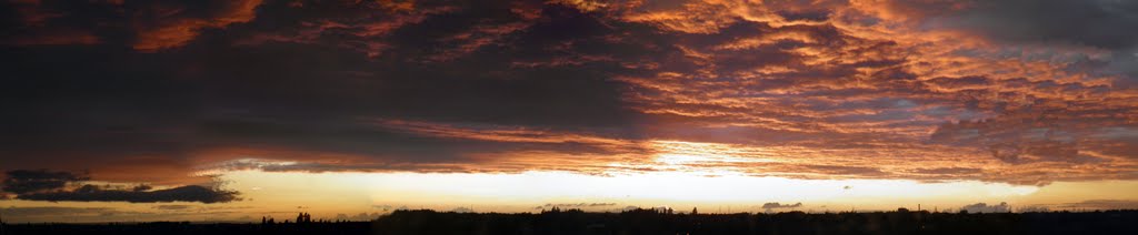 Sunset over North Tees Hospital, Стоктон