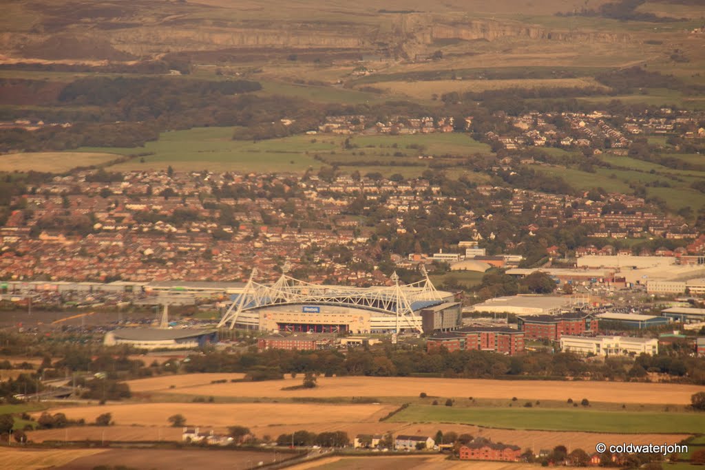 Aerial - The Reebok Stadium from the Manchester Liverpool Low Level Corridor, Хиндли