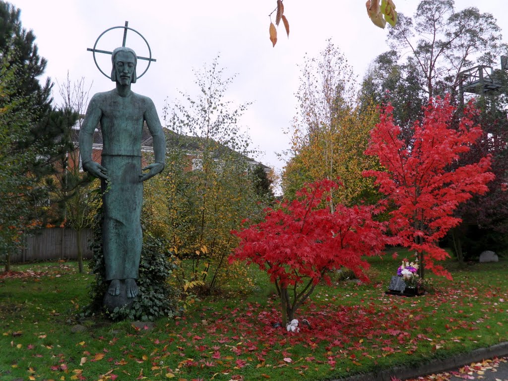 Large Bronze  in the memorial garden of St Peters R.C. Church, Хинкли