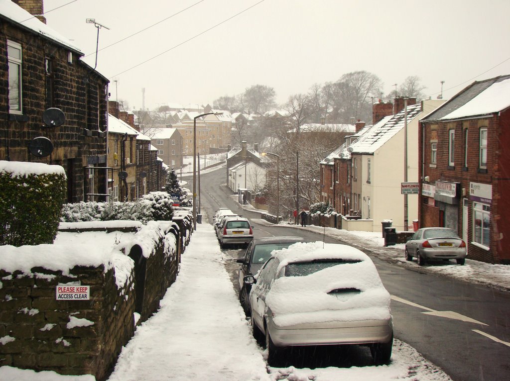 Snowy Lane End looking towards High Green, Chapeltown, Sheffield S35, Чапелтаун