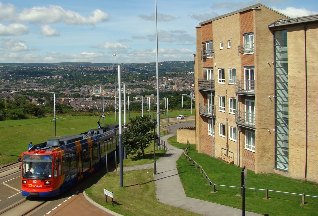 Supertram at Norfolk Park 1, Sheffield S2, Шеффилд