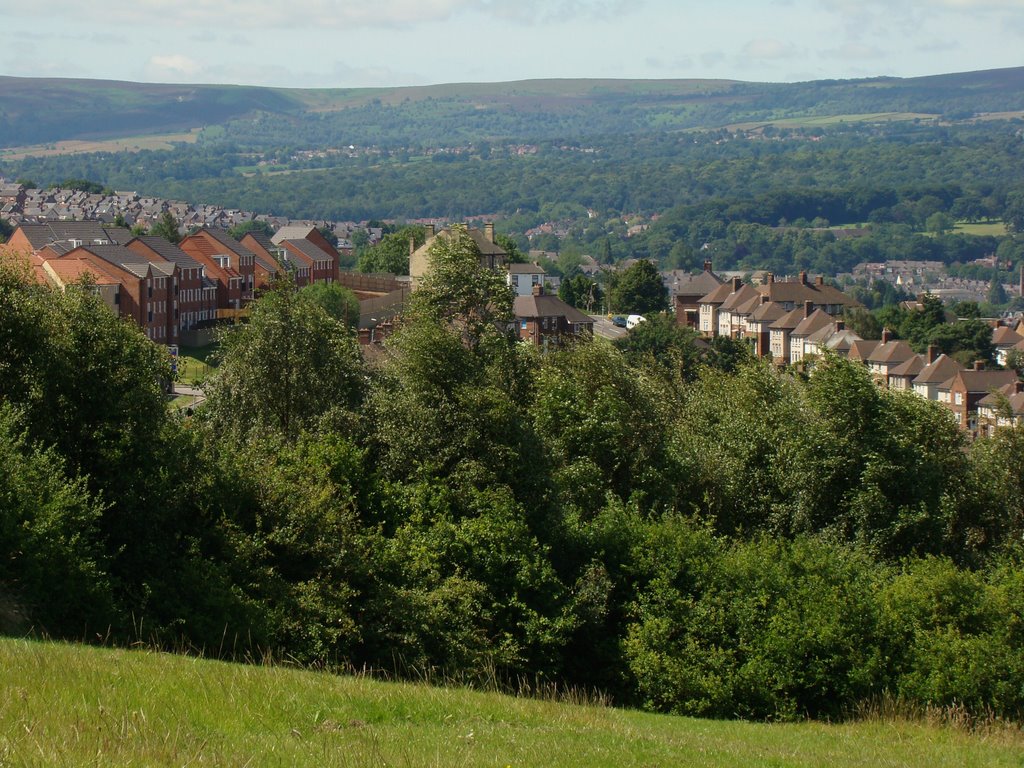 Arbourthorne from Norfolk Park with Ecclesall Wood and Totley Moor in the Distance, Sheffield S2/S7/S17, Шеффилд