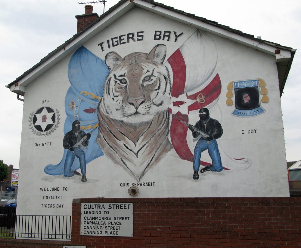 Belfast, Northern Ireland. Tigers Bay mural in Cultra Street, Белфаст