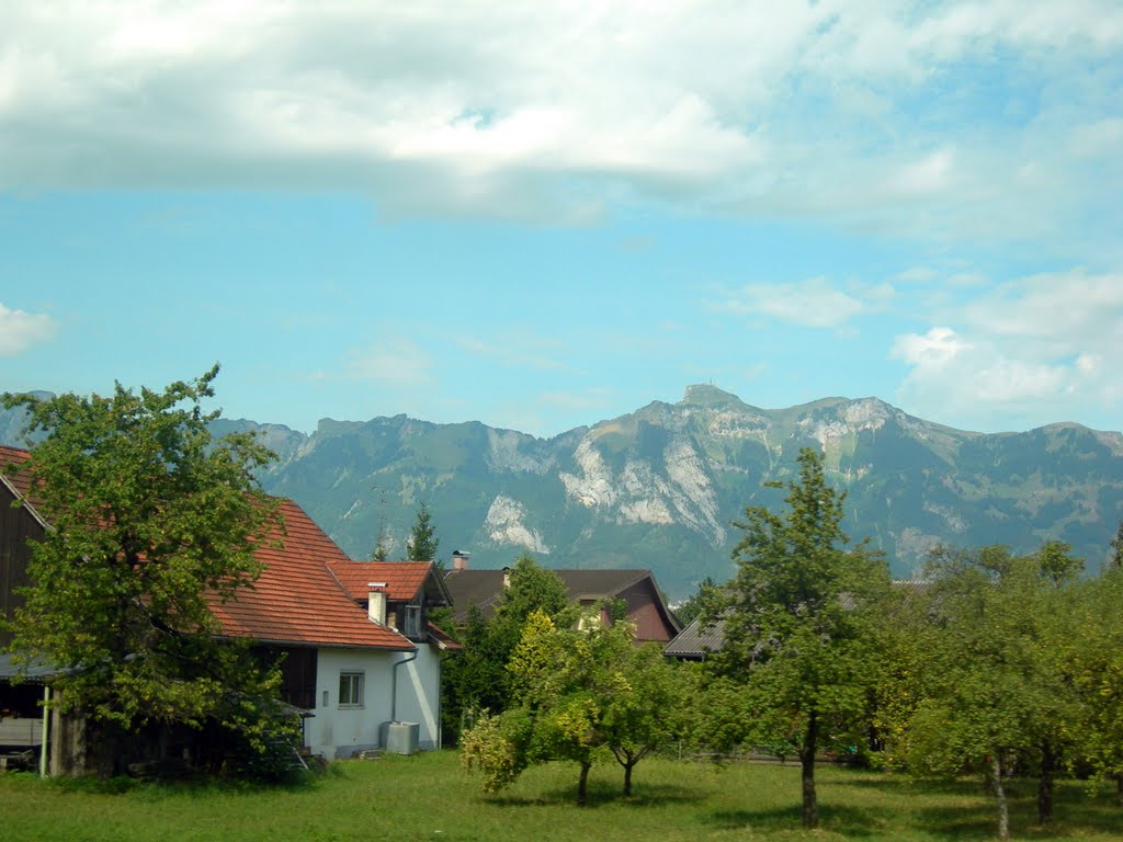 View towards Hoher Kasten and Kastensattel from Feldkirch, Фельдкирх