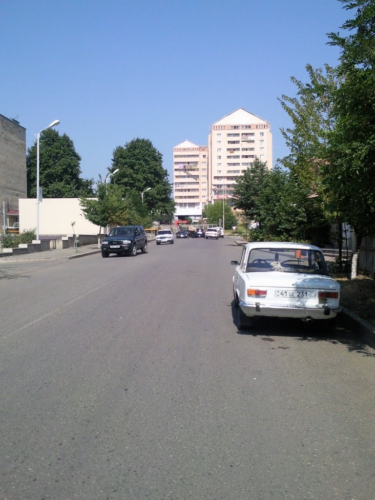 looking from  Hekimian st. to Zax bldg.  Artsakh,2011, Степанокерт