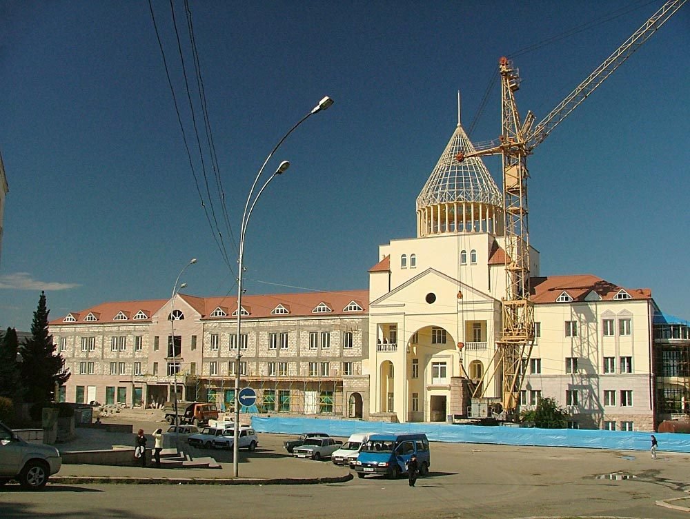 Construction of new buildings in Stepsnskert town, Nagorno-Karabakh republic, Степанокерт