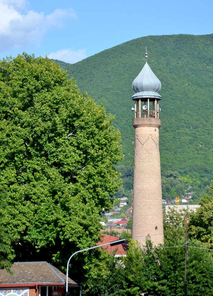 Beautiful minaret in Şəki, Шеки